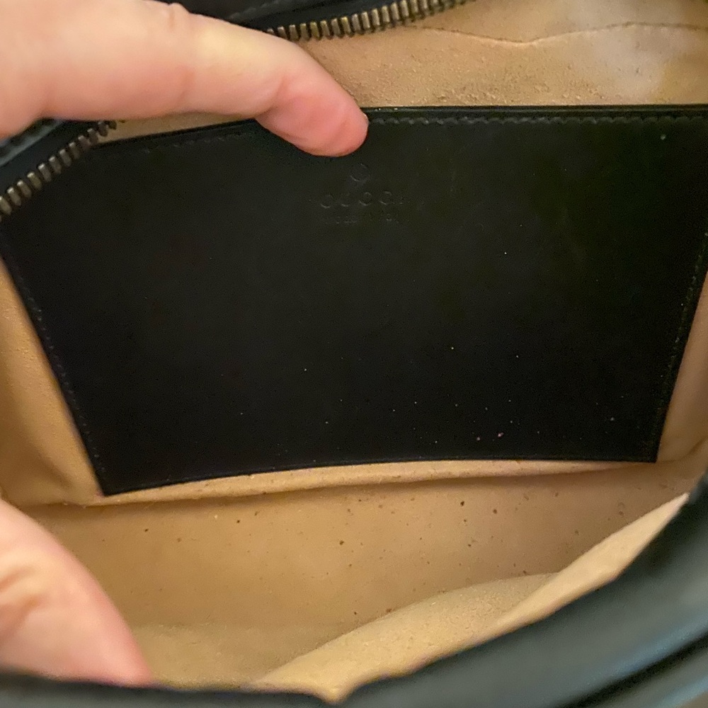Gucci Black Quilted Chevron Crossbody with Gold GG - Picture 7 of 12
